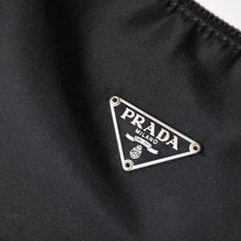 Load image into Gallery viewer, PRADA プラダ ポーチ ハンドバッグ MV515 ホーボー ミニバッグ 三角ロゴ ブラック シルバー金具 美品 中古 4a004675