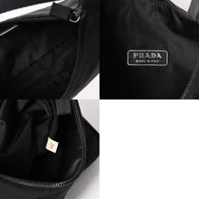 Load image into Gallery viewer, PRADA プラダ ポーチ ハンドバッグ MV515 ホーボー ミニバッグ 三角ロゴ ブラック シルバー金具 美品 中古 4a004675