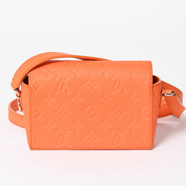 LOUIS VUITTON ルイヴィトン トリヨンモノグラム スティーマー ウエアラブルウォレット ショルダーバッグ M82916 オレンジ シルバー金具 美品 中古 4a004961