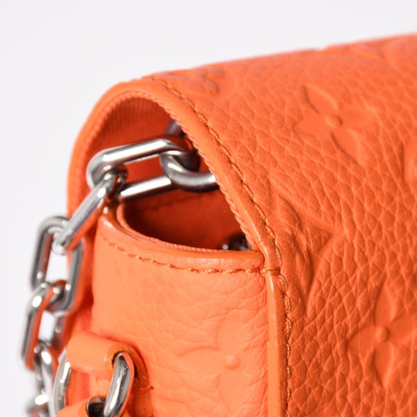 LOUIS VUITTON ルイヴィトン トリヨンモノグラム スティーマー ウエアラブルウォレット ショルダーバッグ M82916 オレンジ シルバー金具 美品 中古 4a004961
