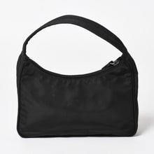 Load image into Gallery viewer, PRADA プラダ ポーチ ハンドバッグ MV515 ホーボー ミニバッグ 三角ロゴ ブラック シルバー金具 美品 中古 4a004675