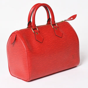 LOUIS VUITTON ルイヴィトン スピーディ25 ハンドバッグ M43017 エピ レザー レッド ゴールド金具 美品 中古 4a004957
