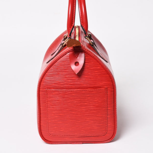 LOUIS VUITTON ルイヴィトン スピーディ25 ハンドバッグ M43017 エピ レザー レッド ゴールド金具 美品 中古 4a004957