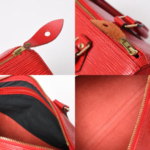 LOUIS VUITTON ルイヴィトン スピーディ25 ハンドバッグ M43017 エピ レザー レッド ゴールド金具 美品 中古 4a004957