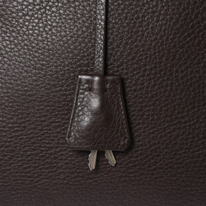PRADA プラダ トートバッグ ハンドバッグ ダークブラウン ブラウン 三角ロゴプレート シルバー金具 美品 中古 4a004982