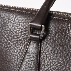 PRADA プラダ トートバッグ ハンドバッグ ダークブラウン ブラウン 三角ロゴプレート シルバー金具 美品 中古 4a004982
