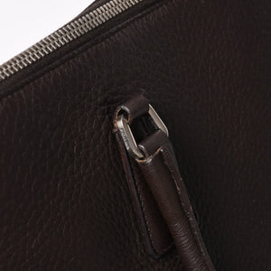 PRADA プラダ トートバッグ ハンドバッグ ダークブラウン ブラウン 三角ロゴプレート シルバー金具 美品 中古 4a004982