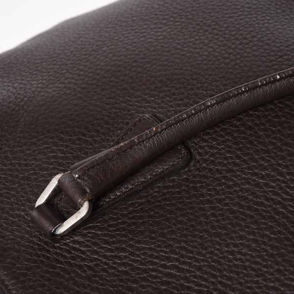 PRADA プラダ トートバッグ ハンドバッグ ダークブラウン ブラウン 三角ロゴプレート シルバー金具 美品 中古 4a004982