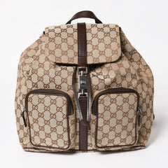 GUCCI グッチ リュック バックパック 114552 GGキャンバス ジャッキー キャンバス レザー ブラウン 美品 中古 4a004958