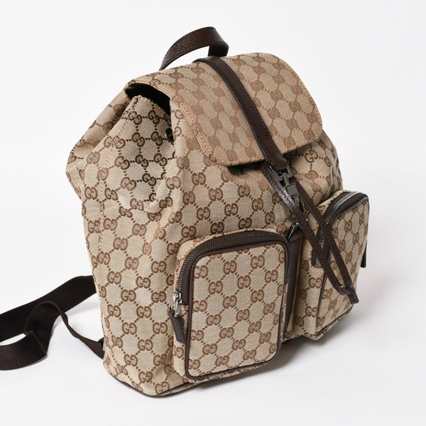 GUCCI グッチ リュック バックパック 114552 GGキャンバス ジャッキー キャンバス レザー ブラウン 美品 中古 4a004958