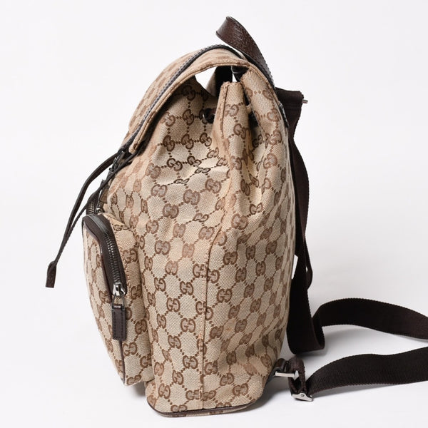 GUCCI グッチ リュック バックパック 114552 GGキャンバス ジャッキー キャンバス レザー ブラウン 美品 中古 4a004958