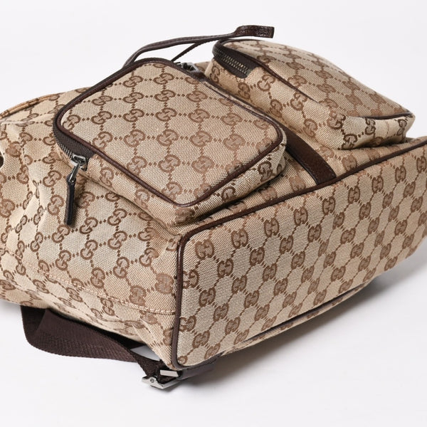 GUCCI グッチ リュック バックパック 114552 GGキャンバス ジャッキー キャンバス レザー ブラウン 美品 中古 4a004958
