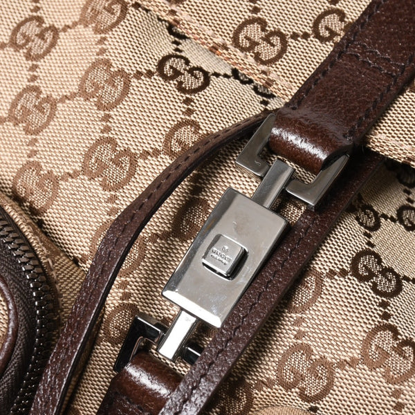 GUCCI グッチ リュック バックパック 114552 GGキャンバス ジャッキー キャンバス レザー ブラウン 美品 中古 4a004958