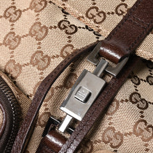 画像をギャラリービューアに読み込む, GUCCI グッチ リュック バックパック 114552 GGキャンバス ジャッキー キャンバス レザー ブラウン 美品 中古 4a004958