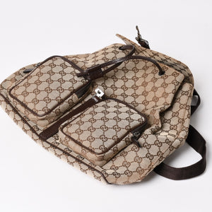 GUCCI グッチ リュック バックパック 114552 GGキャンバス ジャッキー キャンバス レザー ブラウン 美品 中古 4a004958