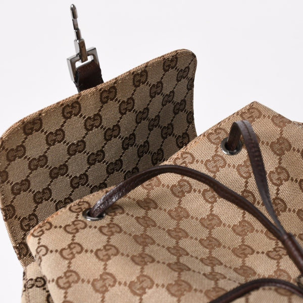 GUCCI グッチ リュック バックパック 114552 GGキャンバス ジャッキー キャンバス レザー ブラウン 美品 中古 4a004958