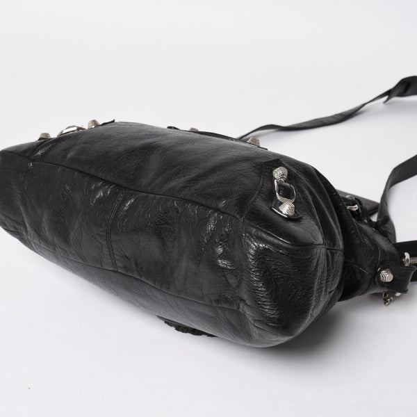 極美品 BALENCIAGA バレンシアガ ザ ジャイアント タウン 2WAY ハンドバッグ 285434 ブラック レザー ショルダー 中古 4a004969