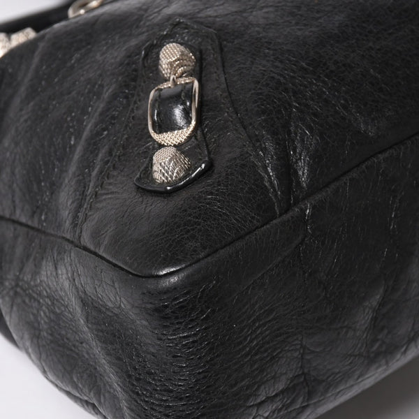 極美品 BALENCIAGA バレンシアガ ザ ジャイアント タウン 2WAY ハンドバッグ 285434 ブラック レザー ショルダー 中古 4a004969