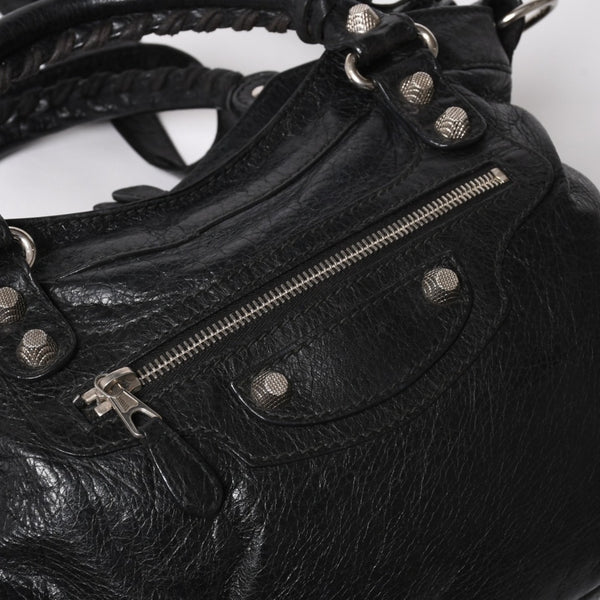 極美品 BALENCIAGA バレンシアガ ザ ジャイアント タウン 2WAY ハンドバッグ 285434 ブラック レザー ショルダー 中古 4a004969
