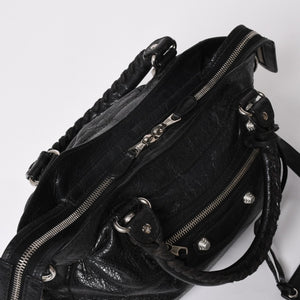 極美品 BALENCIAGA バレンシアガ ザ ジャイアント タウン 2WAY ハンドバッグ 285434 ブラック レザー ショルダー 中古 4a004969