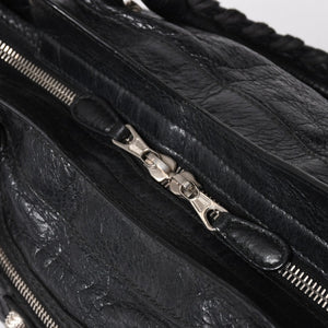 極美品 BALENCIAGA バレンシアガ ザ ジャイアント タウン 2WAY ハンドバッグ 285434 ブラック レザー ショルダー 中古 4a004969