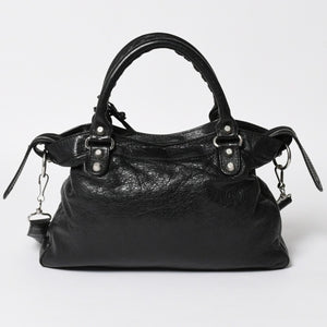 極美品 BALENCIAGA バレンシアガ ザ ジャイアント タウン 2WAY ハンドバッグ 285434 ブラック レザー ショルダー 中古 4a004969