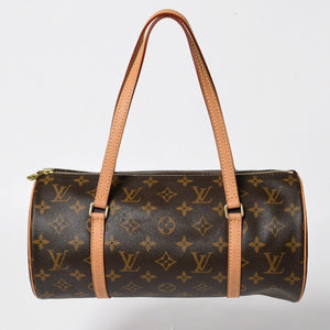 極美品 LOUIS VUITTON ルイヴィトン パピヨン30 GM ハンドバッグ M51365 モノグラム ゴールド金具 筒型 中古 4a004967