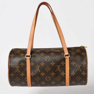 極美品 LOUIS VUITTON ルイヴィトン パピヨン30 GM ハンドバッグ M51365 モノグラム ゴールド金具 筒型 中古 4a004967