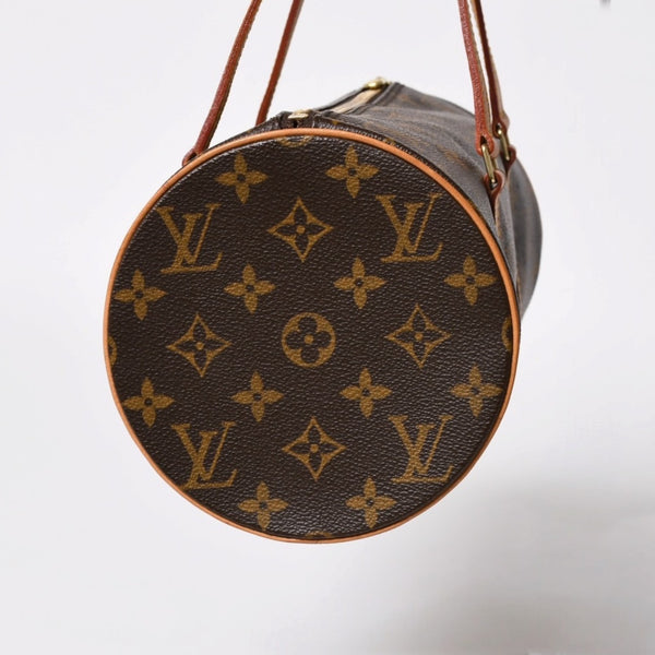 極美品 LOUIS VUITTON ルイヴィトン パピヨン30 GM ハンドバッグ M51365 モノグラム ゴールド金具 筒型 中古 4a004967
