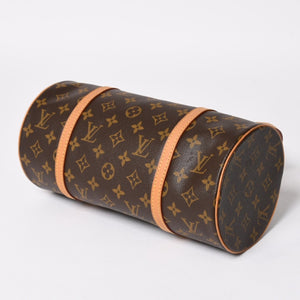 極美品 LOUIS VUITTON ルイヴィトン パピヨン30 GM ハンドバッグ M51365 モノグラム ゴールド金具 筒型 中古 4a004967