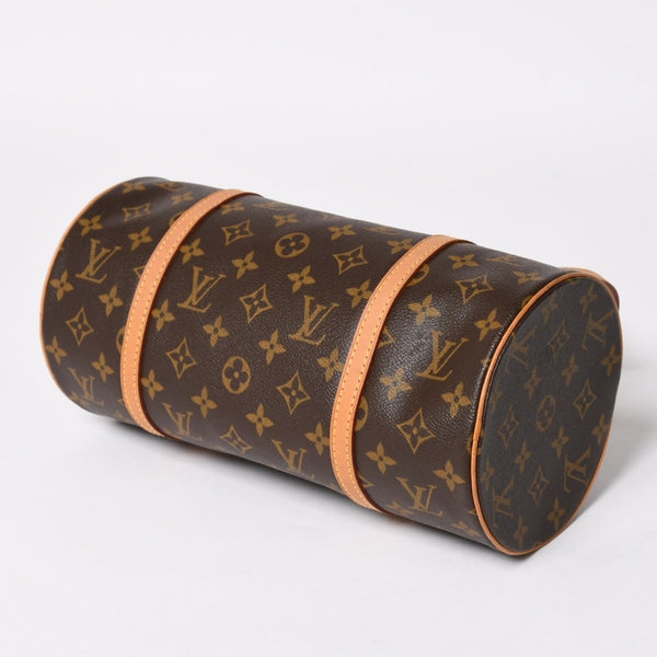 極美品 LOUIS VUITTON ルイヴィトン パピヨン30 GM ハンドバッグ M51365 モノグラム ゴールド金具 筒型 中古 4a004967