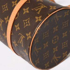 極美品 LOUIS VUITTON ルイヴィトン パピヨン30 GM ハンドバッグ M51365 モノグラム ゴールド金具 筒型 中古 4a004967