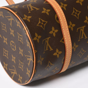 極美品 LOUIS VUITTON ルイヴィトン パピヨン30 GM ハンドバッグ M51365 モノグラム ゴールド金具 筒型 中古 4a004967