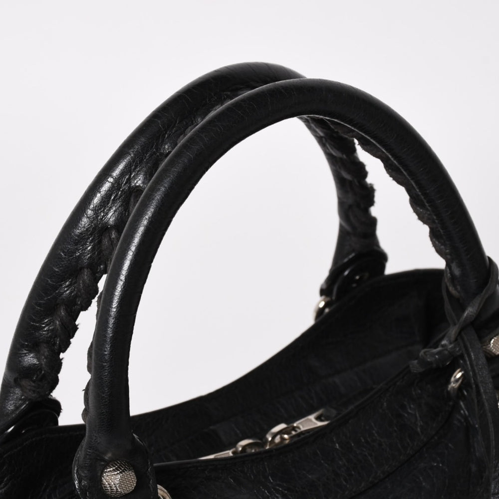 極美品 BALENCIAGA バレンシアガ ザ ジャイアント タウン 2WAY ハンドバッグ 285434 ブラック レザー ショルダー 中古 4a004969