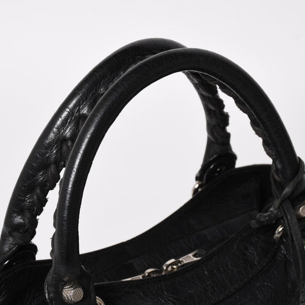 極美品 BALENCIAGA バレンシアガ ザ ジャイアント タウン 2WAY ハンドバッグ 285434 ブラック レザー ショルダー 中古 4a004969
