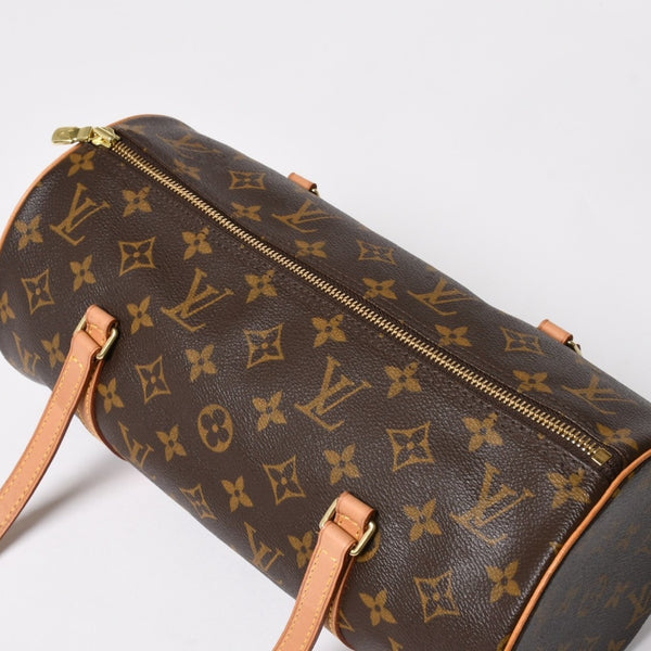 極美品 LOUIS VUITTON ルイヴィトン パピヨン30 GM ハンドバッグ M51365 モノグラム ゴールド金具 筒型 中古 4a004967