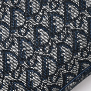 極美品 Christian Dior クリスチャンディオール サドルポーチ アクセサリーポーチ MC0031 ネイビー トロッター柄 ガリアーノ期 中古 4a004806