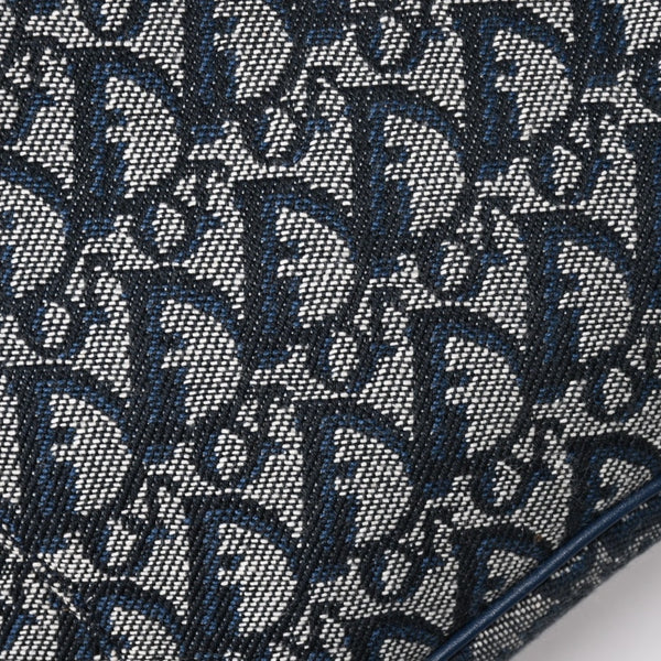 極美品 Christian Dior クリスチャンディオール サドルポーチ アクセサリーポーチ MC0031 ネイビー トロッター柄 ガリアーノ期 中古 4a004806