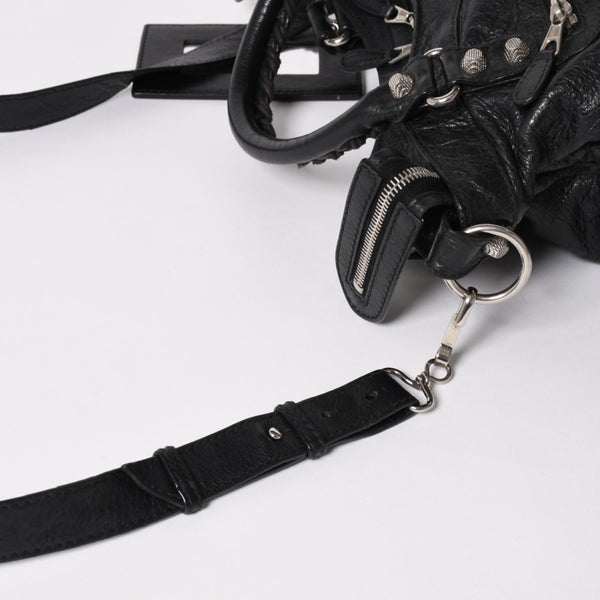 極美品 BALENCIAGA バレンシアガ ザ ジャイアント タウン 2WAY ハンドバッグ 285434 ブラック レザー ショルダー 中古 4a004969