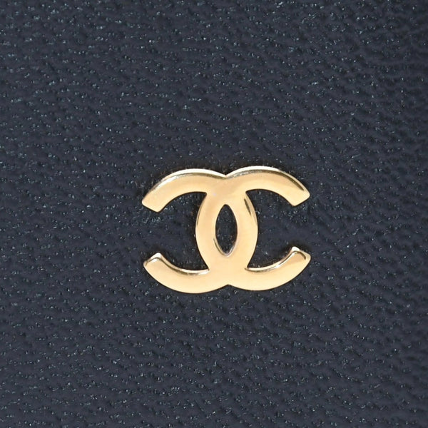 新品同様品 CHANEL シャネル Coco Mark ココマーク 手帳カバー ブックカバー 6番台 ブラック ゴールド金具 中古 4a004976