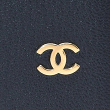 画像をギャラリービューアに読み込む, 新品同様品 CHANEL シャネル Coco Mark ココマーク 手帳カバー ブックカバー 6番台 ブラック ゴールド金具 中古 4a004976