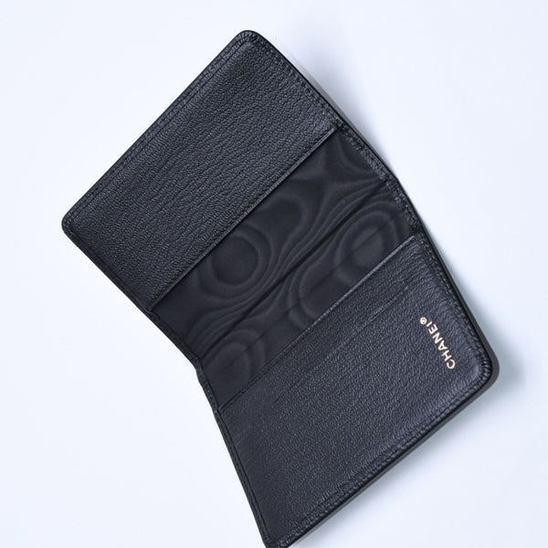 新品同様品 CHANEL シャネル Coco Mark ココマーク 手帳カバー ブックカバー 6番台 ブラック ゴールド金具 中古 4a004976