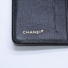 画像をギャラリービューアに読み込む, 新品同様品 CHANEL シャネル Coco Mark ココマーク 手帳カバー ブックカバー 6番台 ブラック ゴールド金具 中古 4a004976