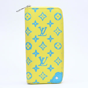 LOUIS VUITTON ルイヴィトン モノグラムプレイグランド ジッピーウォレット ヴェルティカル M82005 イエロー ブルー 美品 中古 4a004799