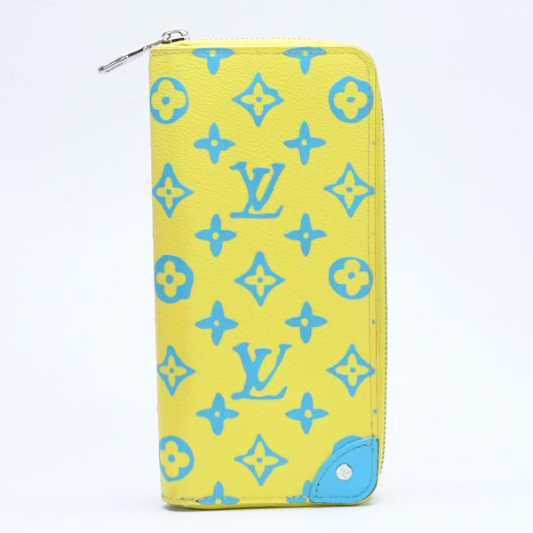 LOUIS VUITTON ルイヴィトン モノグラムプレイグランド ジッピーウォレット ヴェルティカル M82005 イエロー ブルー 美品 中古 4a004799