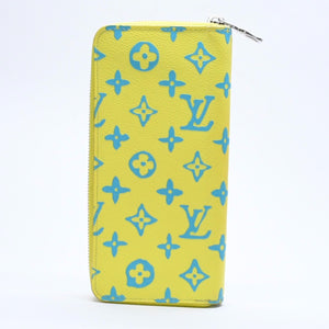 LOUIS VUITTON ルイヴィトン モノグラムプレイグランド ジッピーウォレット ヴェルティカル M82005 イエロー ブルー 美品 中古 4a004799