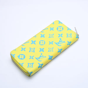 LOUIS VUITTON ルイヴィトン モノグラムプレイグランド ジッピーウォレット ヴェルティカル M82005 イエロー ブルー 美品 中古 4a004799