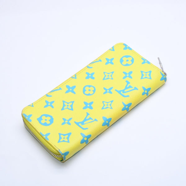 LOUIS VUITTON ルイヴィトン モノグラムプレイグランド ジッピーウォレット ヴェルティカル M82005 イエロー ブルー 美品 中古 4a004799
