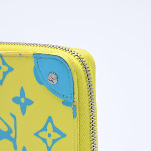 LOUIS VUITTON ルイヴィトン モノグラムプレイグランド ジッピーウォレット ヴェルティカル M82005 イエロー ブルー 美品 中古 4a004799
