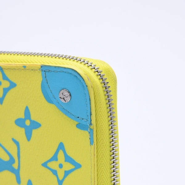 LOUIS VUITTON ルイヴィトン モノグラムプレイグランド ジッピーウォレット ヴェルティカル M82005 イエロー ブルー 美品 中古 4a004799